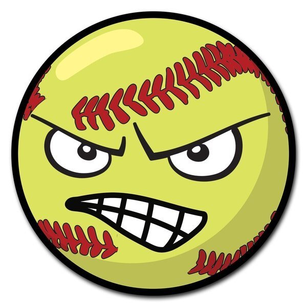 Angry Softball Circle Corrugated Plastic Sign, Signmission, Mfr#: C-8-CIR-Angry Softball